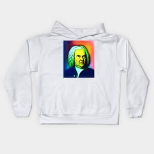 Johann Sebastian Bach Colourful Portrait | Johann Sebastian Bach Artwork 6 Kids Hoodie